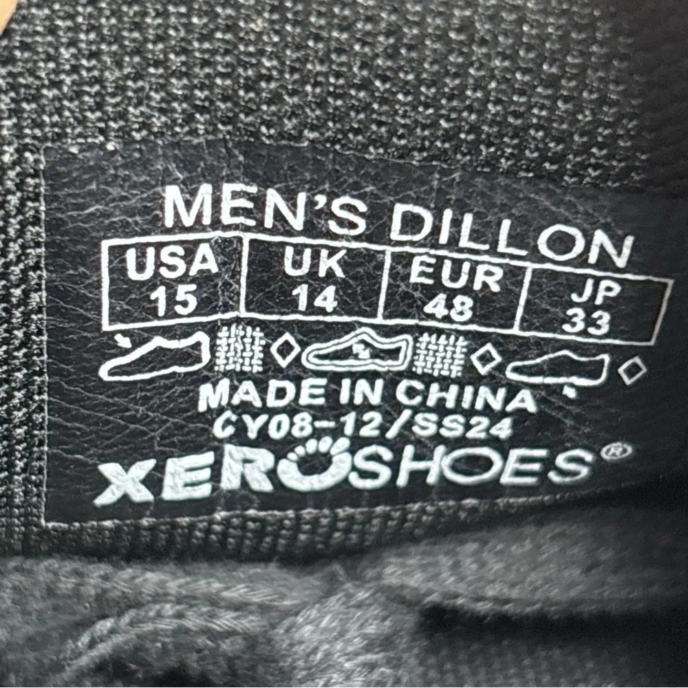 Xero Shoes Dillon Barefoot Mesh Sneakers Shoes Low Top‎ Lace Up Black Men's 15